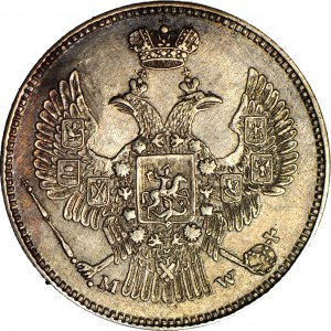 Ruská anexia, 40 grošov = 20 kopejok 1845, stará dobová strieborná KOPIA