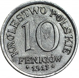 Królestwo Polskie, 10 fenigów 1917, mennicze