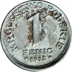 RR-, Królestwo Polskie, 1 fenig 1918, przesunięcie