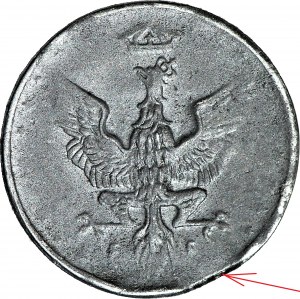 Poľské kráľovstvo, 1 fenig 1918, mincovňa, praskliny na známke
