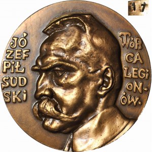 Józef Piłsudski Schöpfer der Legionen 1917, sehr niedrige Medaille Nr. 17
