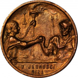 II Rzeczpospolita, Medaille zum 20. Jahrestag des Todes von Stefan Okrzei, 1925, Bronze