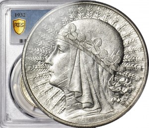 10 zlatých 1932 n.s. (Londýn), hlava, mincovna