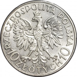 10 zlatých 1932 n.s. (Londýn), hlava, mincovna