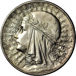 10 zlatých 1933, hlava, razené