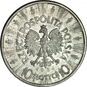 10 Zloty 1934, Piłsudski, Amtsadler, selten, schön