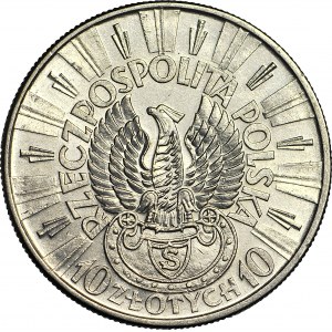 10 zloty 1934, Pilsudski, Aquila da tiro