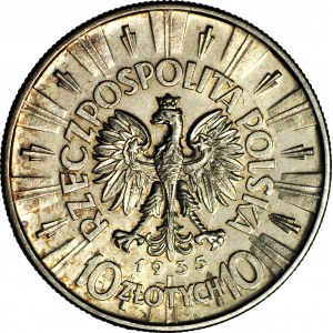 10 zloty 1935, Piłsudski, non oblitéré