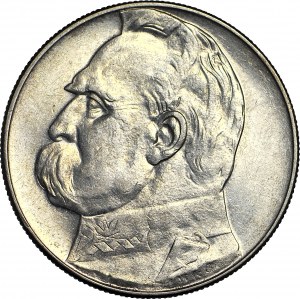 10 zloty 1935, Piłsudski, non oblitéré
