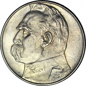 10 złotych 1937, Piłsudski, rzadszy rocznik, menniczy