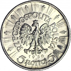 5 gold 1936, Pilsudski, minted