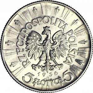 5 zloty 1936, Piłsudski, frappé à la main