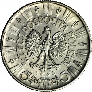 5 gold 1936, Pilsudski, circular