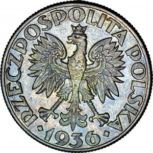5 zlatých 1936 Plachetnice, mincovna