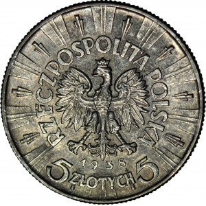 5 gold 1938, Pilsudski, minted