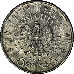 5 zlotých 1938, Piłsudski, mincovna