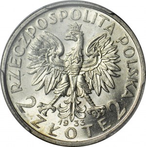 2 Gold 1933, Kopf, geprägt