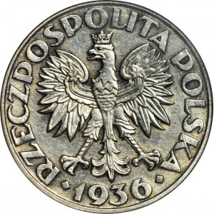 2 złote 1936, Żaglowiec, ładny