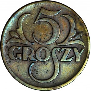5 penny 1923 ottone, bello