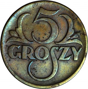 5 groszy 1923 mosiądz, ładne