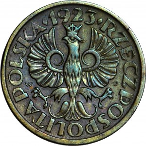 5 pennies 1923 laiton, beau