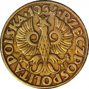 5 groszy 1934, najrzadszy rocznik, piękne