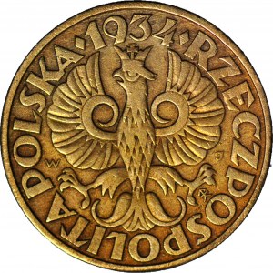 5 Pfennige 1934, seltener Jahrgang, schön
