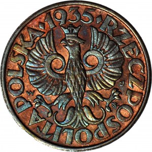 5 pennies 1935, minted