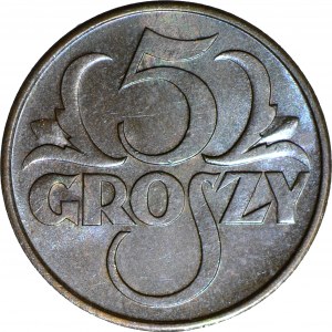 5 groszy 1937, menta