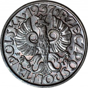 5 pennies 1937, minted