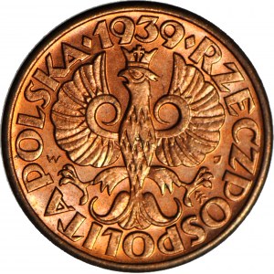 1 cent 1939, mincovňa, červená