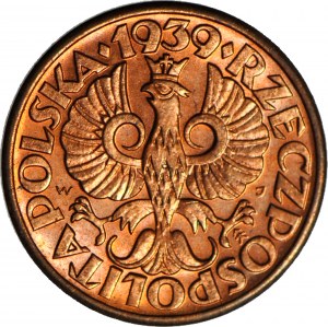 1 cent 1939, mincovňa, červená