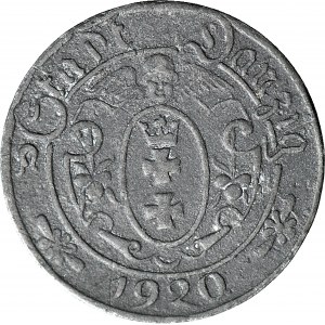RR-, WMG, 10 fenigów 1920, odmiana 55 perełek