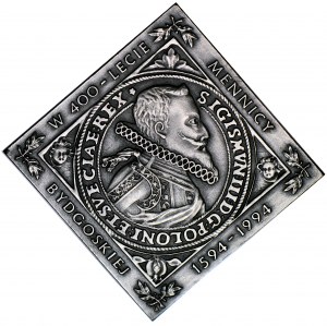400. výročí mincovny v Bydhošti, 1995 MW medaile, 999 STŘÍBRNÁ, vzácná