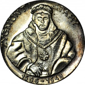 Medaglia della Suite Reale, secondo i dipinti di Matejko, Sigismondo il Vecchio 1506-1548, aquila tipo II, argento