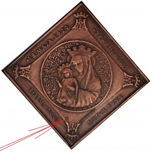 Papież Jan Paweł II, Medal 2005, Klipa, tombak ze znakiem mennicy MW - rzadkość