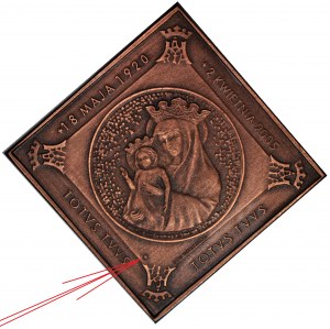 Pápež Ján Pavol II, medaila 2005, Klipa, tombak so značkou mincovne MW - vzácne