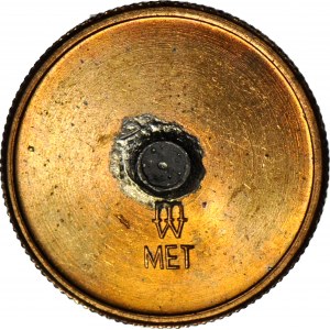 RR-, 1 złoty 1989 jednostronna odbitka rewersu w mosiądzu rewersu z oryginalnych stempli
