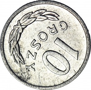 RR-, 10 Pfennige 1979, SKROLT 135 Grad, selten