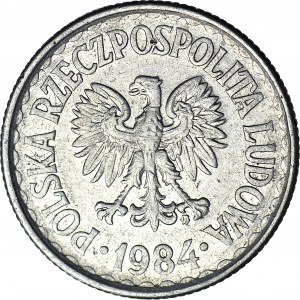 RR-, 1 złoty 1984, DESTRUKT, odwrotka 200 stopni, b. rzadkie
