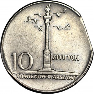 10 złotych 1965 , Kolumna Zygmunta, DESTRUKT, końcówka blachy