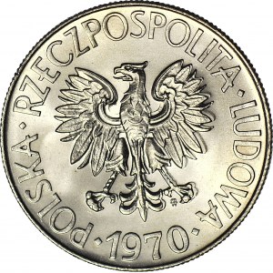 RRR-, 10 złotych 1970, Kościuszko, DESTRUKT - DOUBLE DIE, awersu i rewersu pierwszy raz na onebid