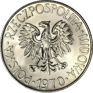 RRR-, 10 gold 1970, Kosciuszko, DESTRUKT - DOUBLE DIE, obverse and reverse first time onbid