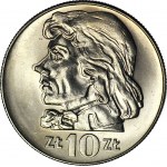 RRR-, 10 złotych 1970, Kościuszko, DESTRUKT - DOUBLE DIE, awersu i rewersu pierwszy raz na onebid