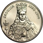 100 złotych 1988 Jadwiga, błąd wykrawania krążka i zanikający monogram