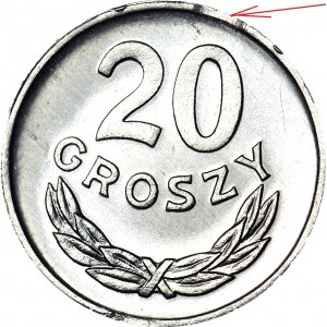 R-, 20 pennies 1985, DESTRUKT - erreur de poinçonnage du disque, PROOFLIKE