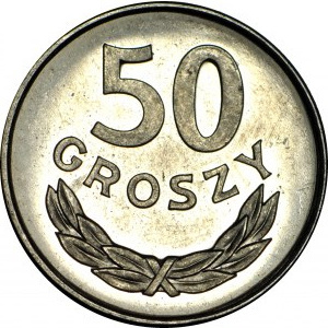 R-, 50 groszy 1977, PROOFLIKE (rocznik nie ma zestawów lustrzanych)