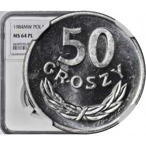 RR-, 50 groszy 1984, PROOFLIKE (rocznik nie ma zestawów lustrzanych)