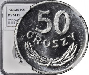 RR-, 50 penny 1984, PROOFLIKE (l'annata non ha set di specchi)