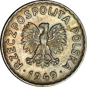 1 zlatý 1949, meďnatý nikel, kruhový